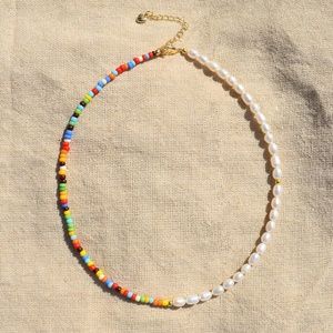 Pearl beaded chocker - 14 inches long with 3 inch extender